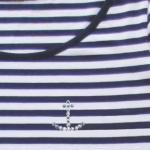 Námořnické pruhované tričko s kotvou Swarovski