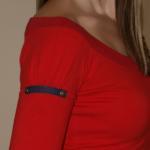 Tričko TOP4YOU s dlouhými nabíranými rukávy (červené)